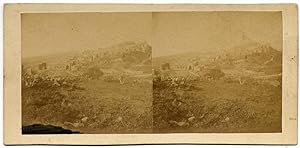 Photograph Eugène Sevaistre Girgenti Panorama Rare Stereo card Albumen photo 1860c S1073