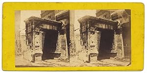 Rome Arco di Argentario a San Giorgio in Velabro Stereo card Albumen photo 1860c S1062