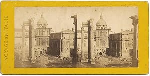 Rome Forum Rare Stereo card Albumen photo 1860c S1064