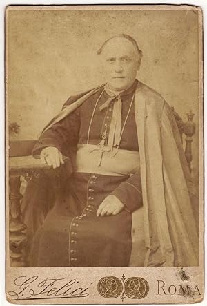 Cabinet Rome Portrait of a bishop serious with a rood Photo Felici 1890c S651