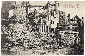 Asiago Vicenza Ruins First world war 1 Heliogravure postcard 1917c Bonomo S384