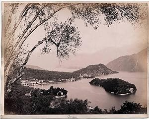 Como Landscape & Cathedral Lot two large original albumen photos 1870c XL107