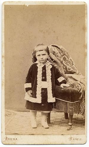 Carte de visite Arena Naples Nice little girl or boy Original albumen photo Napoli 1875 S836