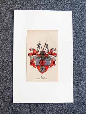 Bild des Verkufers fr Lithographie-Wappen mit Gold- und Silberdruck. Von Sode. zum Verkauf von Antiquariat Thomas Rezek