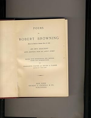 Seller image for Poems of Robert Browning for sale by Richard Lemay