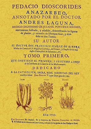 Imagen del vendedor de Pedacio Dioscorides Anazarbeo, annotado por el doctor Andres Laguna (2 tomos) a la venta por Imosver