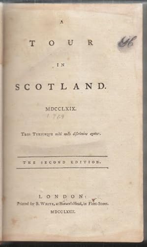 Immagine del venditore per Tour in Scotland MDCCLXIX. venduto da Antiquariat Burgverlag