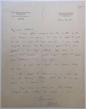 Autographed Letter Signed on "Royal Institution" letterhead