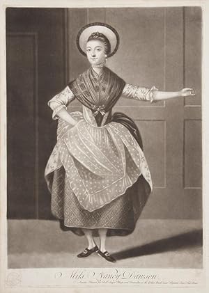 Seller image for Original mezzotint engraving by Michael Jackson of Dawson performing her famous hornpipe dance. After a painting by an unknown artist held by the Garrick Club in London for sale by J & J LUBRANO MUSIC ANTIQUARIANS LLC