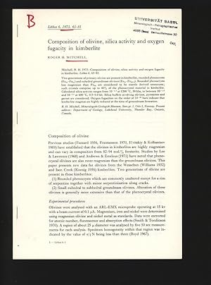 Seller image for Composition of olivine, silica activity and oxygen fugacity in kimberlite. Lithos 6, 1973, 65-81. for sale by Antiquariat Bookfarm