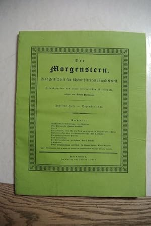 Bild des Verkufers fr Der Morgenstern. Zwlftes Heft. Dezember 1836. Eine Zeitschrift fr schne Litteratur und Kritik. Herausgegeben von einer litterarischen Gesellschaft. zum Verkauf von Antiquariat Bookfarm