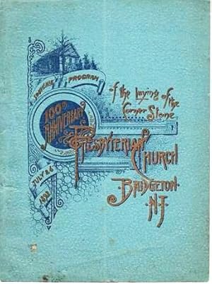 Image du vendeur pour SOUVENIR PROGRAM OF THE LAYING OF THE CORNER STONE - 100TH ANNIVERSARY - PRESBYTERIAN CHURCH, BRIDGETON, N.J. July 26, 1892 mis en vente par R & A Petrilla, IOBA