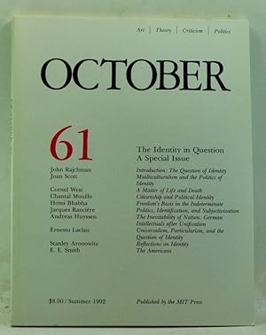 Imagen del vendedor de October 61: The Identity in Question. A Special Issue (Summer 1992) a la venta por Cat's Cradle Books