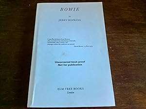 Seller image for Bowie - proof copy for sale by Peter Pan books