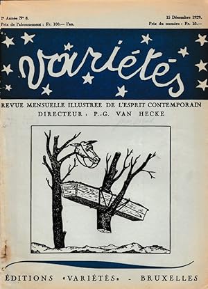 Varietes. Revue Mensuelle Illustree de L'esprit Contemporain. 15 Decembre 1929. 2e Annee No. 8.