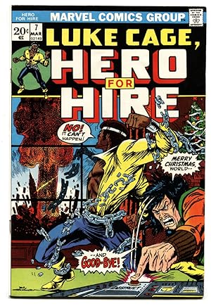 Seller image for HERO FOR HIRE #7-1973-LUKE CAGE-BRONZE AGE-MARVEL A-Bomb-vf+ for sale by DTA Collectibles