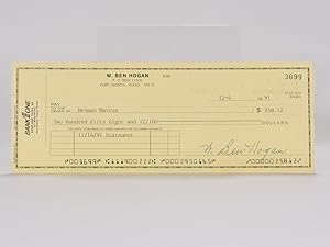 Bank One signed/ autographed cheque