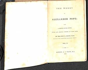 Bild des Verkufers fr The works of Alexander Pope with a memoir by the author, notes, and critical notices on each poem zum Verkauf von WeBuyBooks