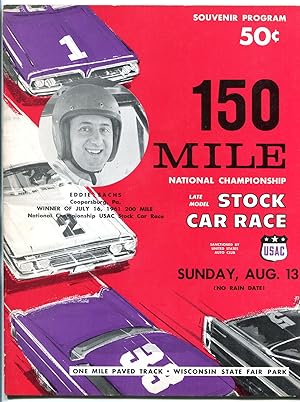 Wisconsin State Fair Park Speedway USAC Program August 13 1961