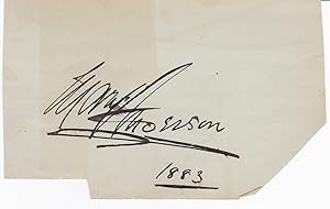 SIGNATURE ON A PIECE OF CARD OF AMERICAN STAGE ACTRESS MARY ANDERSON.