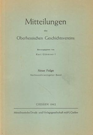Immagine del venditore per Mitteilungen des Oberhessischen Geschichtsvereins. venduto da Versandantiquariat Boller