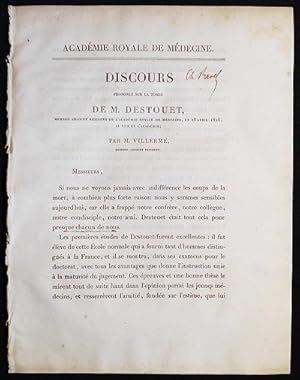 Discours Prononcé sur la Tombe de M. Destouet, Membre Adjoint Résident de l'Académie Royale de Mé...