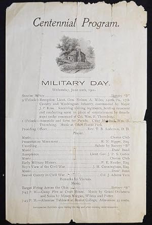 Centennial Program: Military Day Wednesday, June 20th, 1900