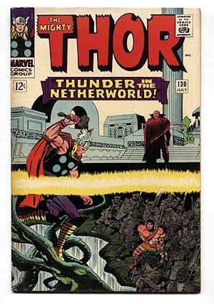 Image du vendeur pour THOR #130 comic book 1966-MARVEL COMICS-KIRBY hercules fn- mis en vente par DTA Collectibles