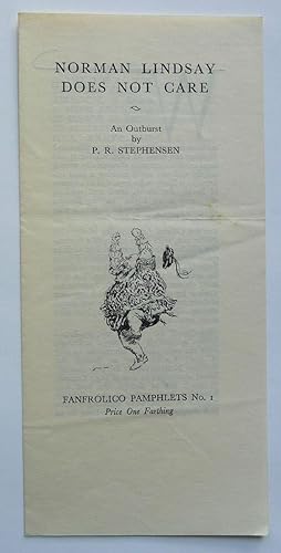 Norman Lindsay Does Not Care. Fanfrolico Pamphlet No. 1.