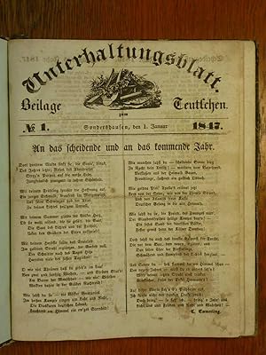 Beilage zum deutschen Unterhaltungsblatt - 26 Hefte 1. Januar bis 25. Juni 1847 gebunden.