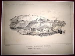 Vue générale de la Forteresse de l'Alhambra. Prise du côté du palais de Charles-Quint et de la to...