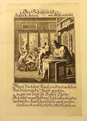 Imagen del vendedor de Gravure nach einem alten Kupferstich "Der Schulmeister (mit Text) a la venta por ANTIQUARIAT H. EPPLER