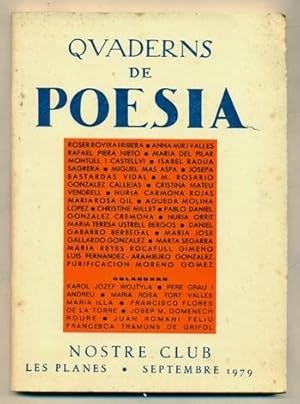 Imagen del vendedor de QUADERNS DE POESIA. Les Planes setembre 1979 (setembre) a la venta por Ducable Libros