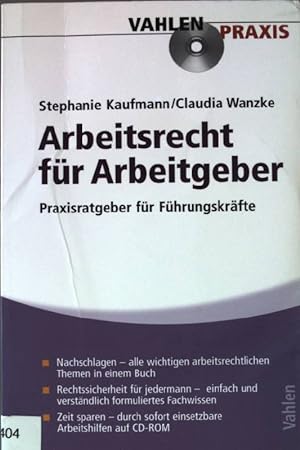 Seller image for Arbeitsrecht fr Arbeitgeber. Vahlen Praxis. for sale by books4less (Versandantiquariat Petra Gros GmbH & Co. KG)