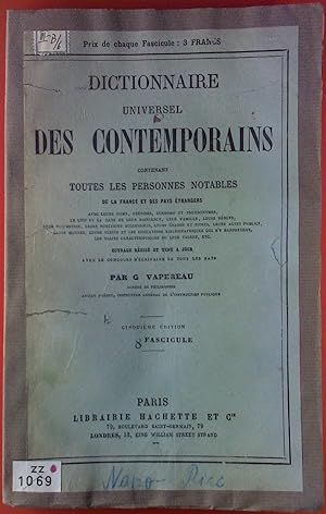Bild des Verkufers fr Dictionnaire Universel Des Contemporains Contenant Toutes Les Personnes Notables. 8 Fascicule. zum Verkauf von biblion2