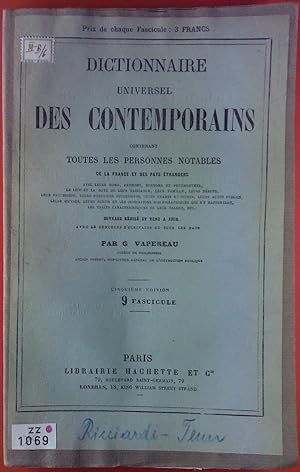 Bild des Verkufers fr Dictionnaire Universel Des Contemporains Contenant Toutes Les Personnes Notables. 9 Fascicule. zum Verkauf von biblion2