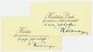 Seller image for 2 gedr. Briefkarten mit eigenh. U. for sale by Antiquariat INLIBRIS Gilhofer Nfg. GmbH