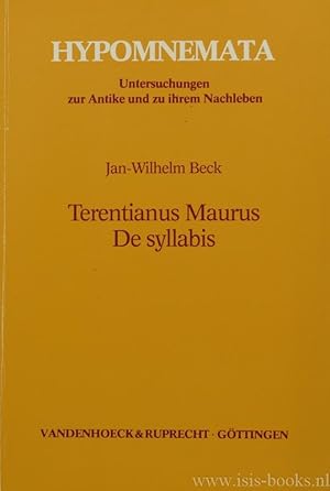Image du vendeur pour De syllabis. Herausgegeben, bersetzt und erlutert von Jan-Wilhelm Beck. mis en vente par Antiquariaat Isis