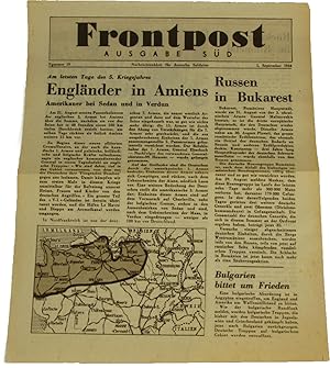 Frontpost Ausgabe Süd. Nachrichtenblatt für deutsche Soldaten (Nr. 59 vom 1. September 1944),