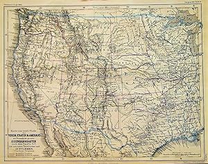 1867 Map from the Western Parts of the United States, Overviewing Major Railway Construction to t...