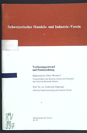 Imagen del vendedor de Verfassungsentwurf und Finanzordnung; a la venta por books4less (Versandantiquariat Petra Gros GmbH & Co. KG)