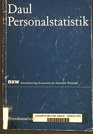 Bild des Verkufers fr Personalstatistik; Rationalisierung-Kuratorium der Deutschen Wirtschaft RKW; zum Verkauf von books4less (Versandantiquariat Petra Gros GmbH & Co. KG)