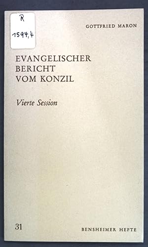 Seller image for Evangelischer Bericht vom Konzil, vierte Session. Bensheimer Hefte, Heft 31; for sale by books4less (Versandantiquariat Petra Gros GmbH & Co. KG)