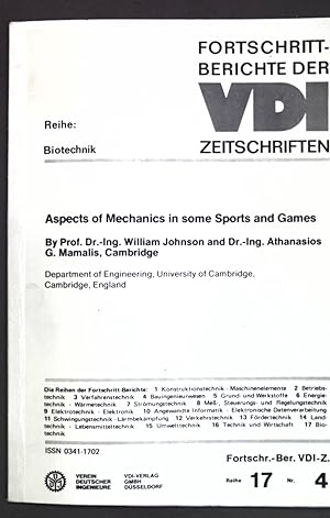 Seller image for Aspects of mechanics in some sports and games / Aspekte der Mechanik fr einige Bewegungsspiele. Fortschrittberichte der VDI-Zeitschriften ; Nr. 4 for sale by books4less (Versandantiquariat Petra Gros GmbH & Co. KG)