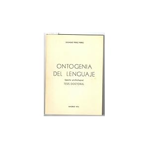 Imagen del vendedor de ONTOGENIA DEL LENGUAJE (ASPECTOS PSICOFISIOLGICOS) a la venta por Librera Salamb