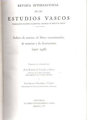 Imagen del vendedor de Revista Internacional de los Estudios Vascos. Publicacin de Eusko-Ikaskuntza: Sociedad de Estudios Vascos . a la venta por Librera Astarloa