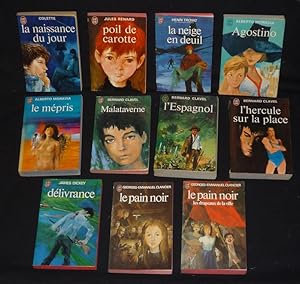 Seller image for Lot de 11 romans - couvertures illustres par Paul Durand (ditions J'ai Lu) : Colette - Jules Renard - Henri Troyat - Alberto Moravia - Bernard Clavel - Georges-Emmanuel Clancier - James Dickey for sale by Abraxas-libris