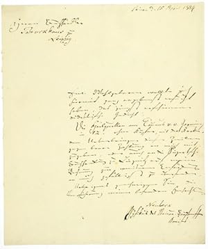 Imagen del vendedor de ALS - Eigenhndiger Brief mit Unterschrift. a la venta por Antiq. F.-D. Shn - Medicusbooks.Com