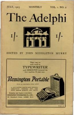 Bild des Verkufers fr The Adelphi, Vol. I, No. 2, July, 1923 zum Verkauf von Reflection Publications