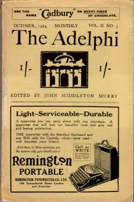 Seller image for The Adelphi, Vol. II. No. 5, October 1924 for sale by Reflection Publications